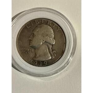 1939 Washington Quarter 90% Silver – Circulated – No Mint Mark Philadelphia G/VG